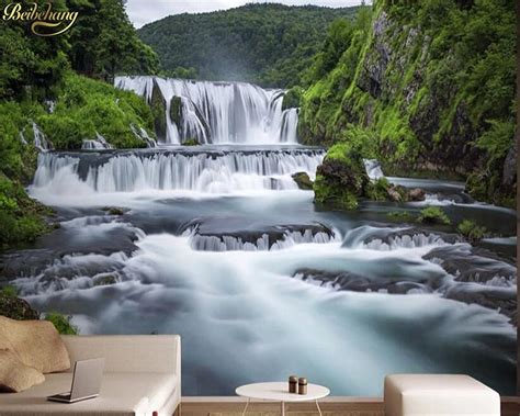 Beibehang Papel De Parede Custom 3D Mural Croatia Forest Waterfall