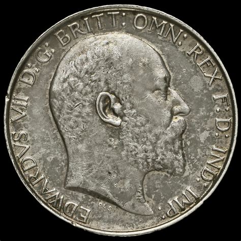 1908 Edward VII Silver Florin Rare Near EF Details