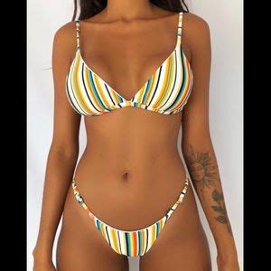 Swim Striped Multicolored Bikini Set Poshmark