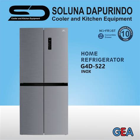 Jual GEA Home Refrigerator G4D 522 INOX G4D522 G4D 522 Kulkas 4