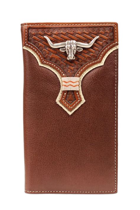 Longhorn Concho Embossed Leather Rodeo Wallet Western World Sadldery Qld