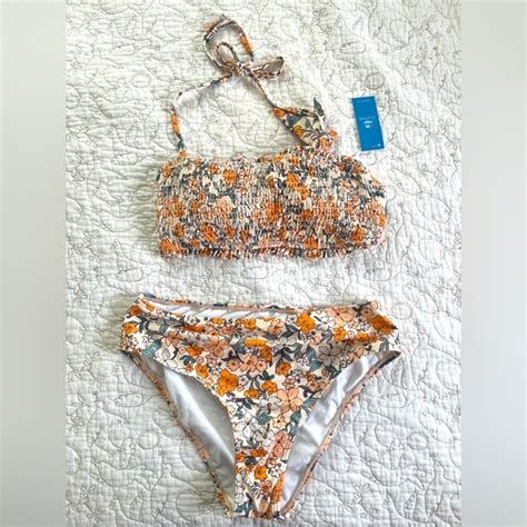 Cupshe Swim Cupshe Floral Bandeau Bikini Set Poshmark