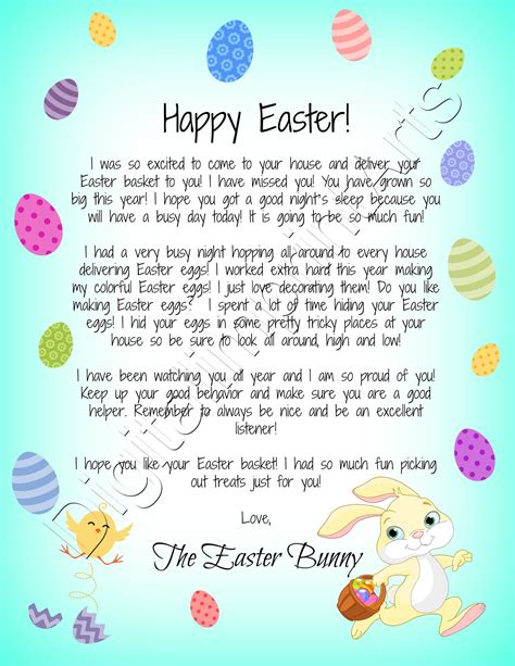 Free Printable Easter Class Party Letters