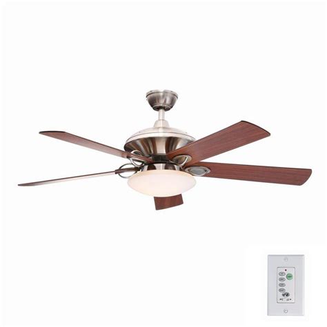 Hampton Bay Sauterne Ii 52 In Indoor Brushed Nickel Ceiling Fan With Light Kit And Remote