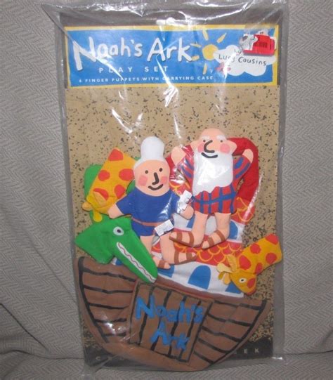 Noahs Noahs Ark Lucy Cousins 6 Finger Puppet And Carrying Case Play Set