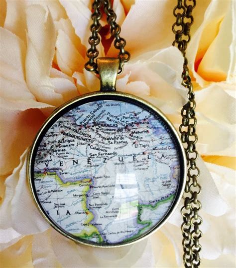 Custom Map Necklace Etsy