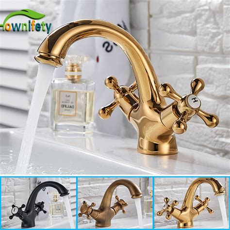 Latão dourado polonês torneira da bacia do banheiro vessel sink faucet