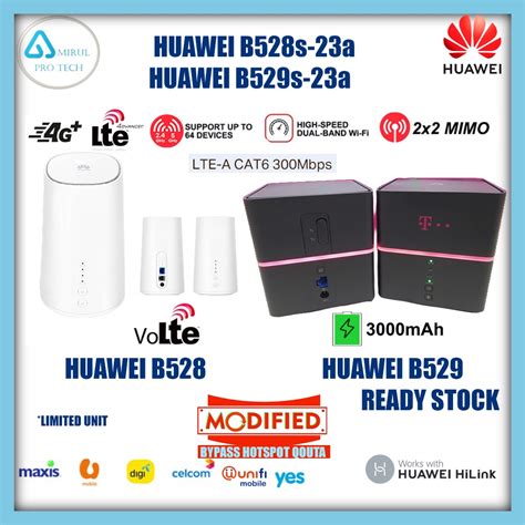 Unlock Modified Huawei B528 S B529 B529s 23a Modded Bypass