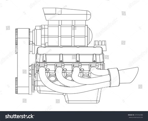 Hot Rod Engine Stock Vector Illustration Shutterstock