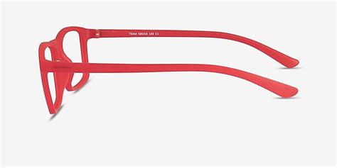 Team Rectangle Matte Red Full Rim Eyeglasses Eyebuydirect