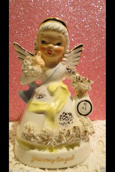 January Angel Vintage Napco Lefton Porcelain Dolls Value Glass