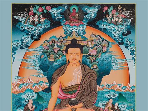 Shakyamuni Buddha Thangka Painting Brocadeless Exotic India Art