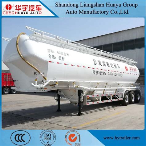 3 Axle 60cbm Bulk Cement Truck Powder Material Tanker Semi Trailer