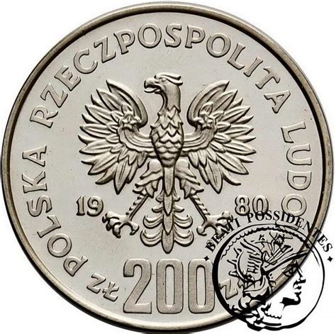 PRÓBA Srebro 200 złotych 1980 Odnowiciel st L L archiwum niemczyk pl