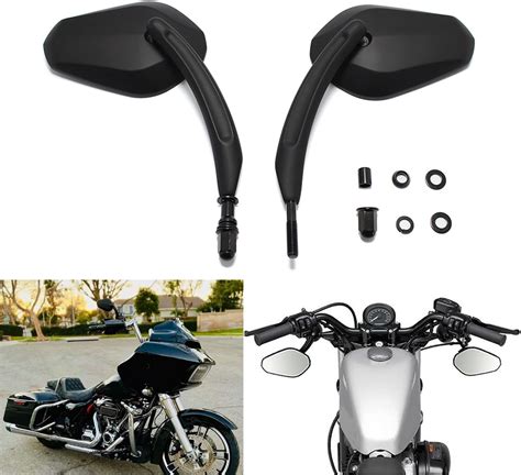 Amazon Black Motorcycle Rear View Side Mirrors For Harley Davidson