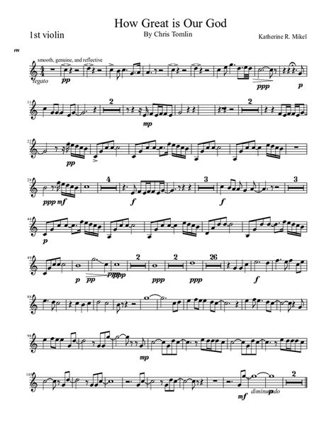 How Great Is Our God 1st Violin Sheet Music For Strings Group Solo