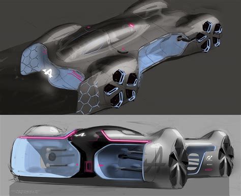 Alpine Vision Gran Turismo Concept Design Sketches By Yann Jarsalle