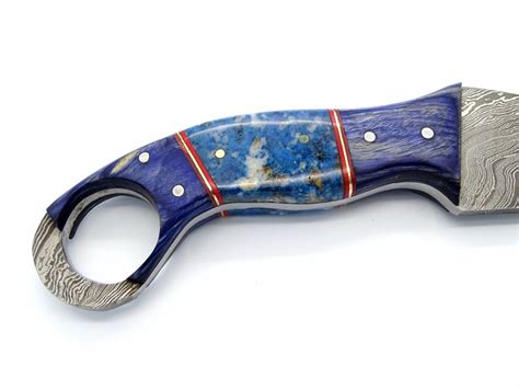 Big Karambit Knife Composite Handle Damascus Knife Unique Etsy