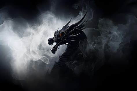 Black dragon on a dark background | Premium AI-generated image