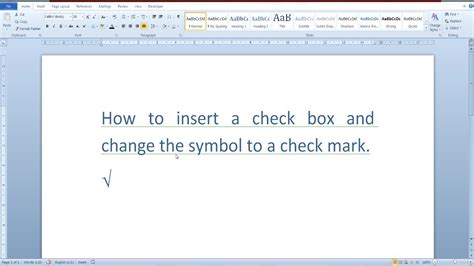 How To Insert A Check Box In Word And Change The Symbol To A Check