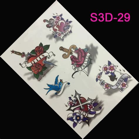 Sale 3d Tattoo Six Different Personality Pattern Women Sex Products