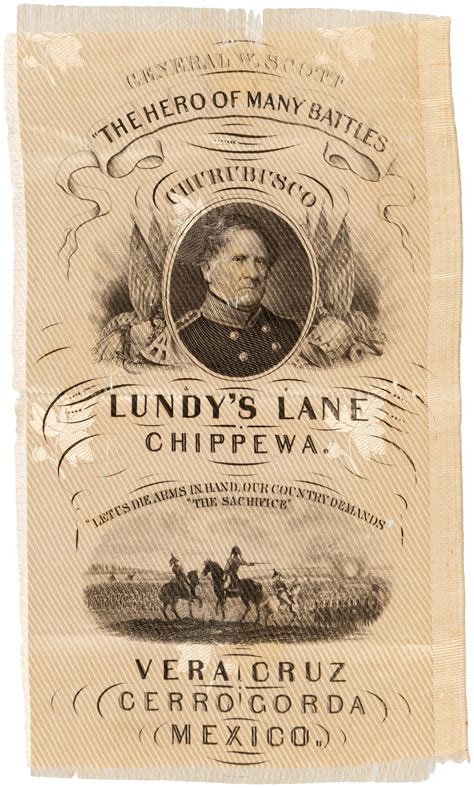 Hakes Winfield Scott Lundys Lane 1852 Whig Campaign Ribbon