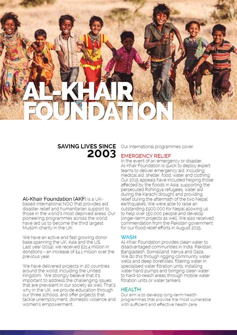 Akf Programmes Brochure Al Khair Foundation