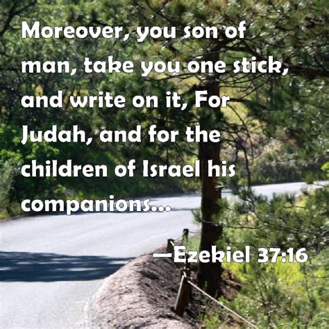 Ezekiel 37 16 Moreover You Son Of Man Take You One Stick And Write