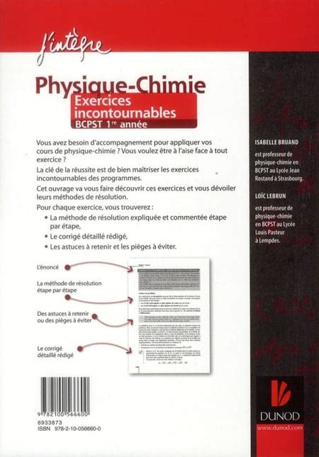 Physique Chimie Bcpst Re Ann E Exercices Incontournables Lo C