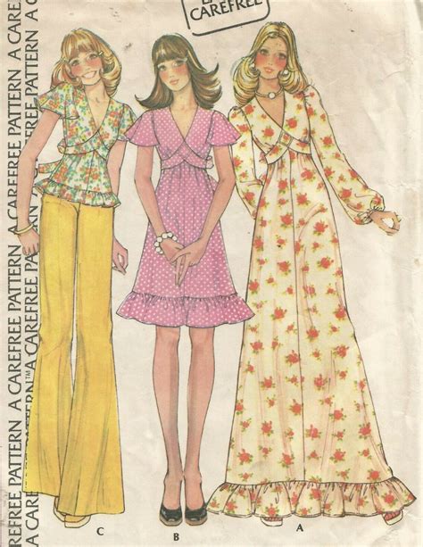 4028 Mccalls Sewing Pattern Pullover Dress And Top Size 8 Vintage 1970s Ebay Doll Dress Patterns