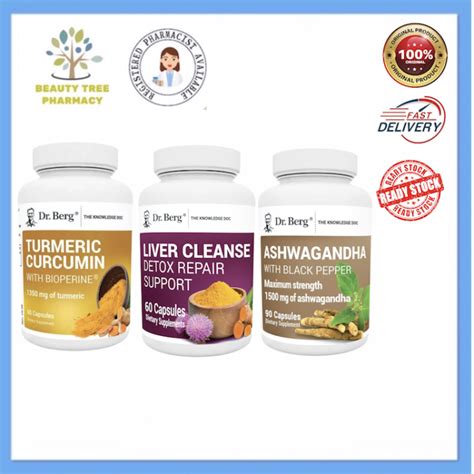 Dr Berg Liver Cleanse Detox Repair Support Turmeric Curcumin Bioperine Ashwagangha With