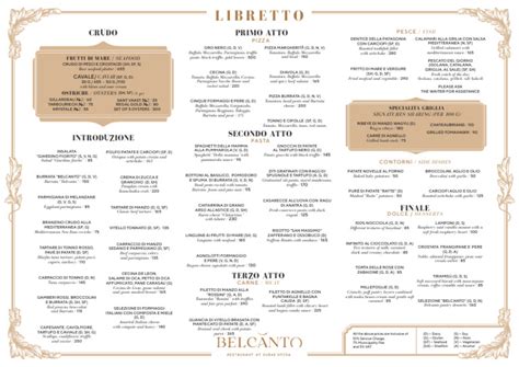 Belcanto Menu | PDF