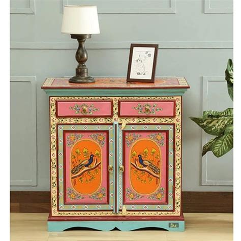 Buy JAE Wooden Hand Painted Cabinet Wooden Storage Cabinet For Home