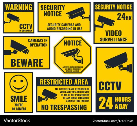 Security Camera Sticker Video Surveillance Vector Image