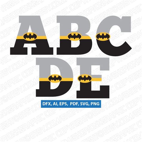 Batman Cartoon Superhero Letters Fonts Alphabet Lettering Etsy