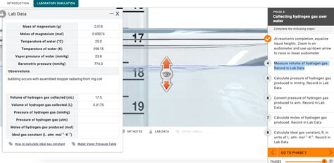 Solved Phase Collecting Hydrogen Gas Over Water Measure Chegg