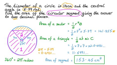 Question Video Finding The Area Of A Circular Segment Given The