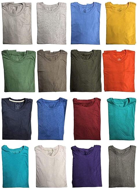 24 Pack Mens Cotton Short Sleeve Lightweight T-Shirts, Bulk Crew Tees ...