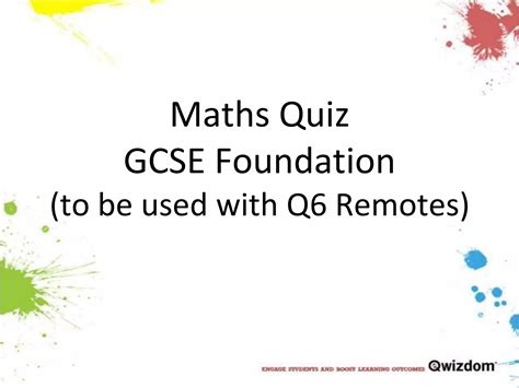 Gcse Foundation Maths Ppt