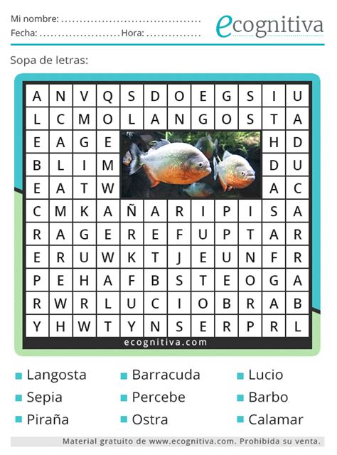 Sopa De Letras De Animales Estimulación Cognitiva