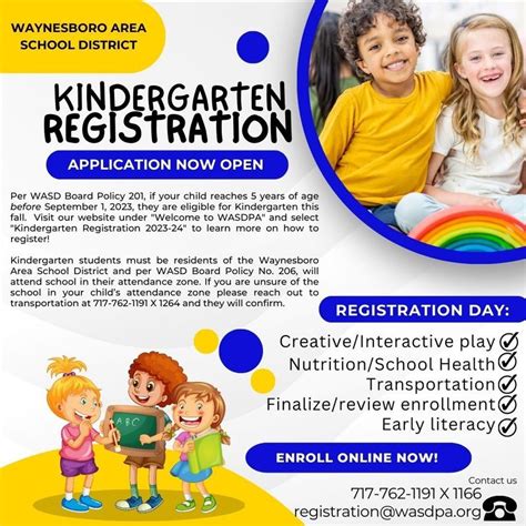 Kindergarten Registration 2023 2024 School Year Waynesboro Area