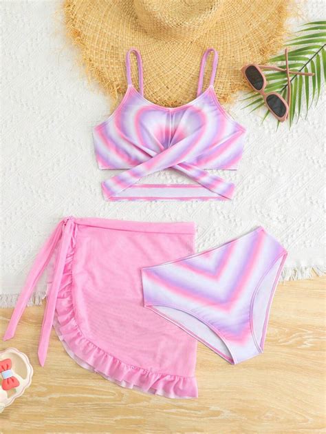 SHEIN Tween Girl Spaghetti Strap Bikini Top SHEIN USA