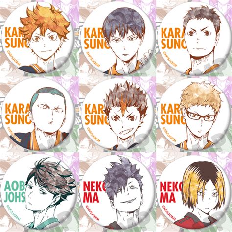 12PCS Haikyu Sumer Kozume Kenma Haiba Lev Hinata Shouyou Badge