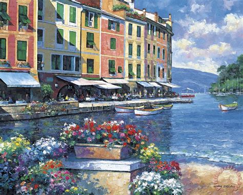 John Zaccheo Reflections Of Portofino Painting Reflections Of