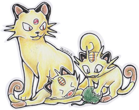 Meowth And Persian By Dhtier On Deviantart