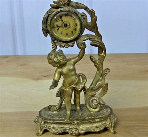 Vintage Brass Victorian Style Cherub Mantle Clock Antique Price