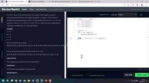 Hackerrank Python No List Comprehension Youtube