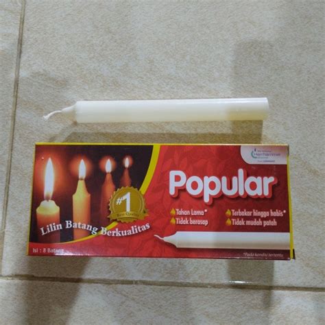 Jual Lilin Putih Popular 1 Kotak Isi 8 Pcs Shopee Indonesia