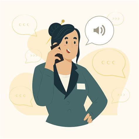 Premium Vector Businesswoman Concept Calling Illustration