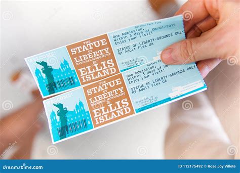 Statue Of Liberty Paper Ticket To Ellis Island Editorial Photography